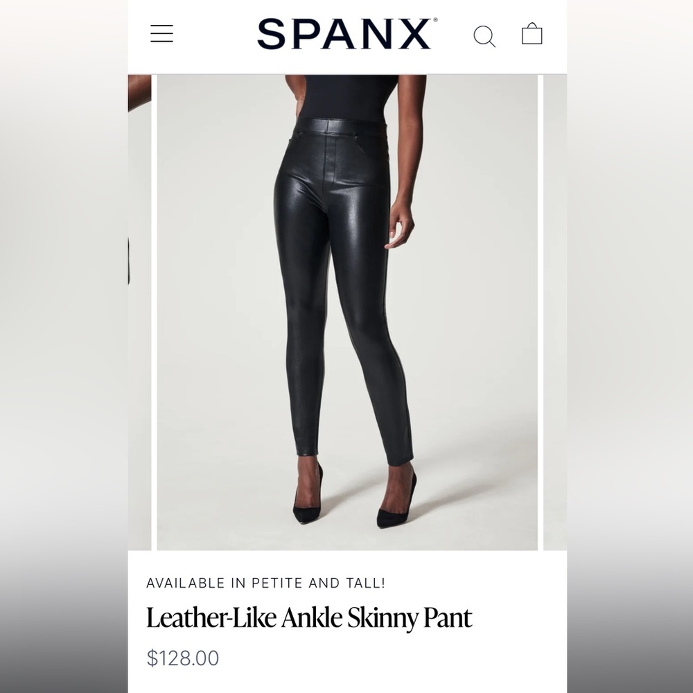 Spanx black leather pants